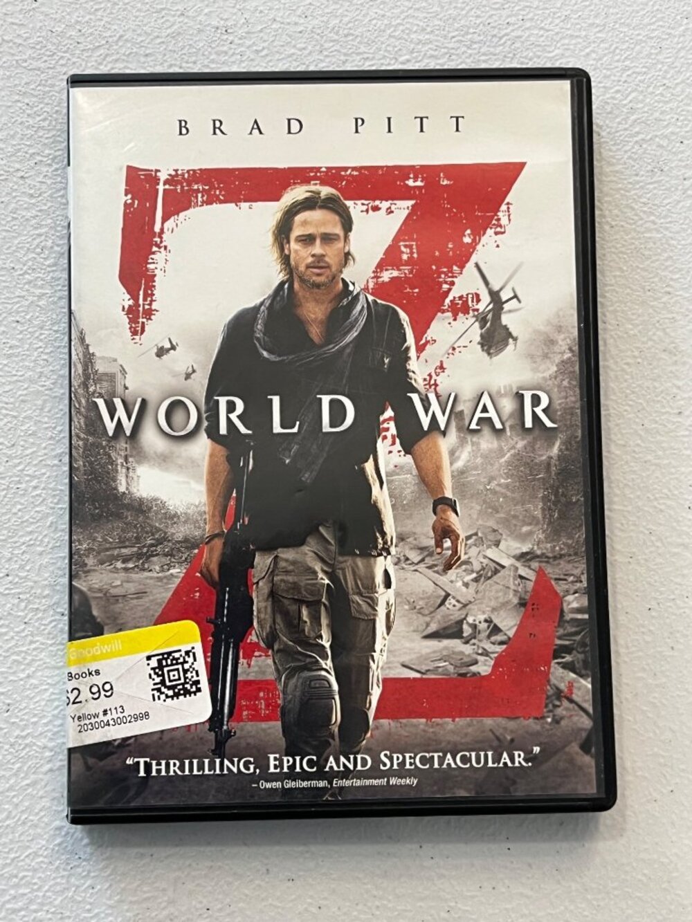 World War Z 2013 DVD Action Sci-Fi Thriller Brad Pitt Pre-Owned